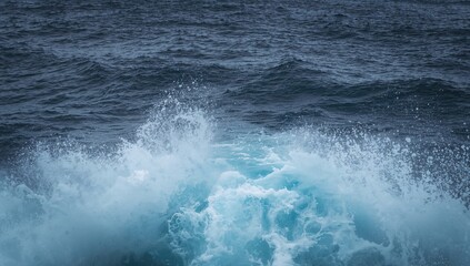 While navigating, the ocean moves rapidly. stunning and intense view. cosmetics sector