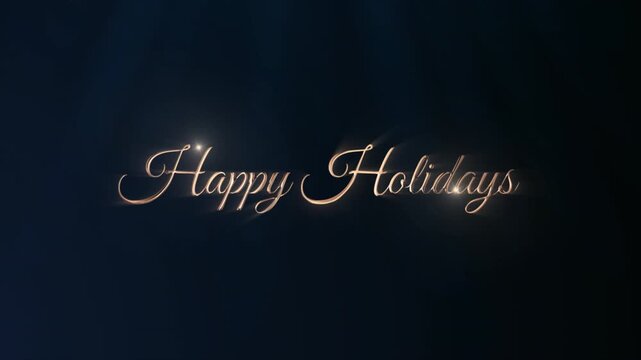 Elegant Happy Holidays Text Animation on Dark Background.
