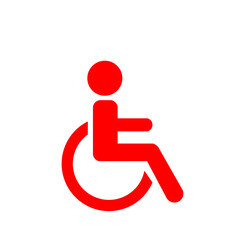 車いすマーク バリアフリーを示すピクトグラム(赤)