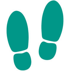 teal green silhouette shoes footstep icon