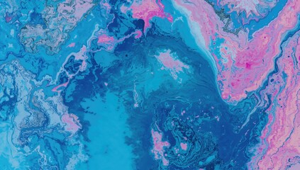 Naklejka premium Marble texture design in blue and pink hues, contemporary fluid art, suitable for modern wall decor