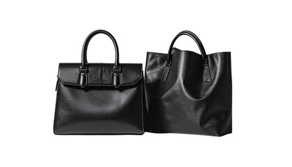 Naklejka premium Fashion Handbag Duo in One Frame Isolated on Transparent Background