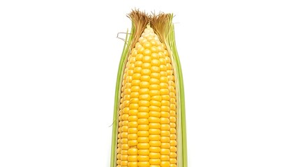 Fresh Corn on the Cob with Green Leaves