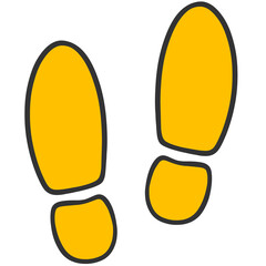 yellow shoes footstep icon
