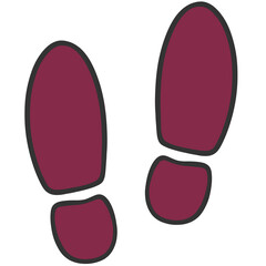 maroon shoes footstep icon