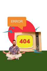 3D collage trend artwork composite sketch poster of vintage technology television broadcasting...