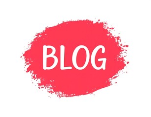 Blog Promotion - Red Brushstroke with White Text for Online Content.