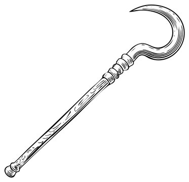 Ancient Egyptian Pharaoh's Royal Crook Scepter Symbol of Power and Authority