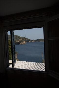 view of the sea from the window