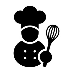 Chef symbol icon Silhouette vector on white background