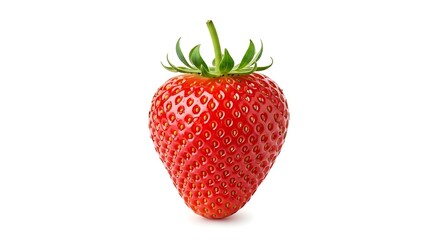 Ripe Red Strawberry Isolated on White Background