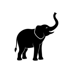 Obraz premium Silhouette of an elephant on transparent background