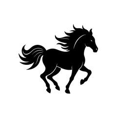 Obraz premium Silhouette of a black horse on transparent background