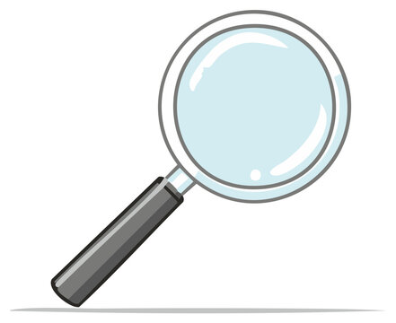 Magnifying glass illustration enhances readability and focus with an icon symbolizing investigation and discovery