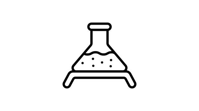 Easy to use outline style animated icon of lab beaker