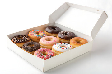 a withe box open on the donuts 