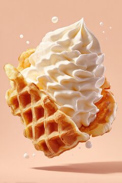 Whipped Cream Between Waffles