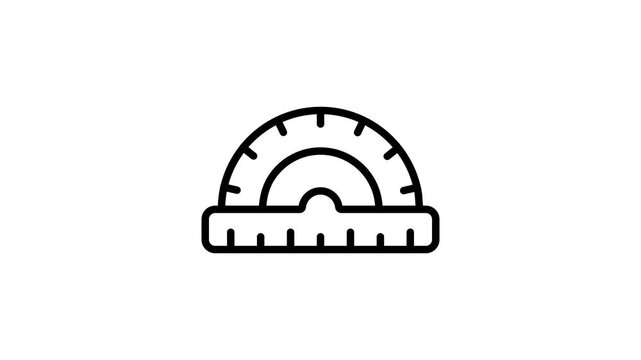 Get a sight of this line style animated icon of protractor