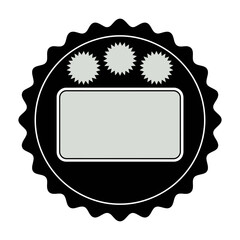 Wavy edge promo black badge. Star burst shape tags for price. Blank sale sticker, Flat vintage label icon Silhouette vector on white background