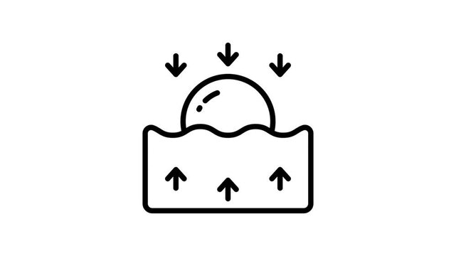 A well crafted outline style animated icon of ball floating