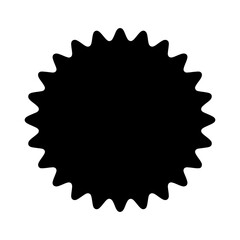 Circle sticker, Wavy edge promo black badge, Blank sale sticker, label icon Silhouette vector on white background