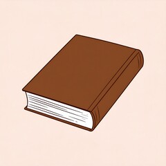 Brown Book Illustration - A Simple and Classic Design for Reading and Learning.