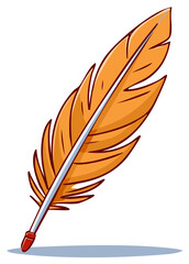 Obraz premium Orange Quill Pen with Shadow Detail
