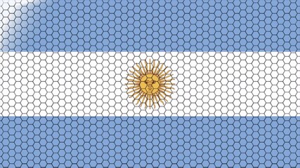 flag of argentina with hexagonal effect on background 4k video - Powered by Adobe