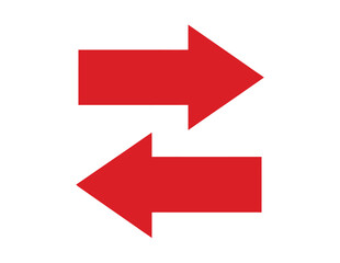 Dynamic red arrows pointing in opposite directions offer a compelling visual for navigation, comparison, or exchange, perfect for web design, presentations, and promotional materials