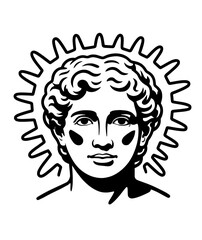 linear drawing silhouette of Apollo in minimalism pencil strokes vector
