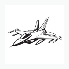 vector illustration of military aircraft