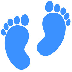blue silhouette human footprint icon