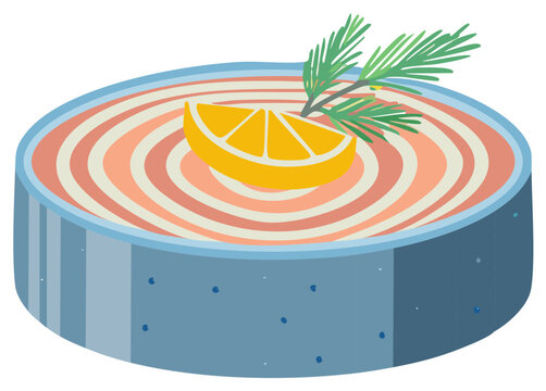 salmon dish with lemon and dill clip art preview