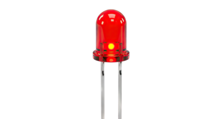 Bright Red LED Light Emitting Diode for Electronics Projects.