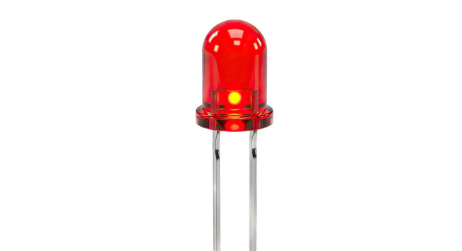 Bright Red LED Light Emitting Diode for Electronics Projects. - Powered by Adobe