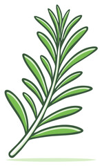Fototapeta premium Illustration of a Fresh Green Rosemary Sprig Herbal Flavoring