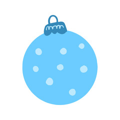 Light Blue Christmas Ball Ornament with White Dots