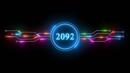 New year illustration with technology background. 