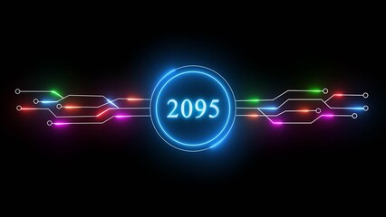 New year illustration with technology background. 