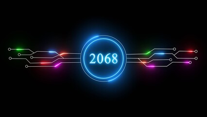 New year illustration with technology background. 