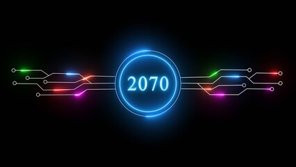 New year illustration with technology background. 