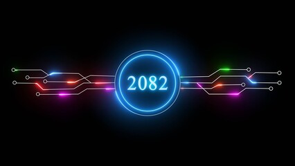 New year illustration with technology background. 