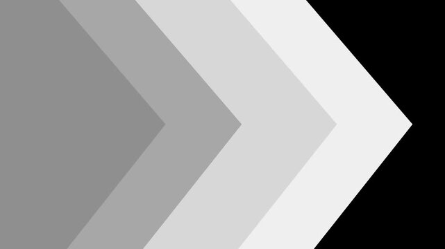 Flat design graphic arrows multi colored animation. Dynamic shape transition background with moving arrows to the right side on a black background
