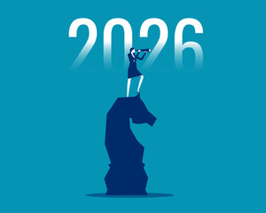 2026. Businesswoman planning and vision for 2026