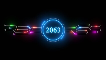 New year illustration with technology background. 