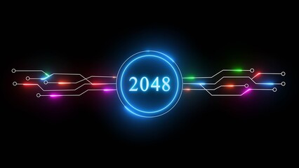 New year illustration with technology background. 