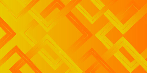 Abstract orange banner geometric shapes vector technology background.Orange yellow
 gradient geometric shape background with dynamic square lines. presentation, business report, card, banner, poster.