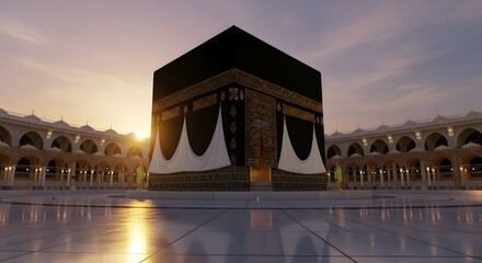 Kaabah in Makkah at Sunset