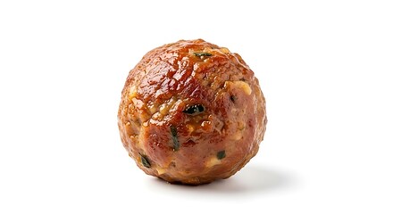 Delicious Glazed Meatball Isolated on White Background