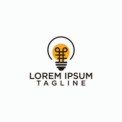bulb and stairs logo design concept, smart logo design inspiration